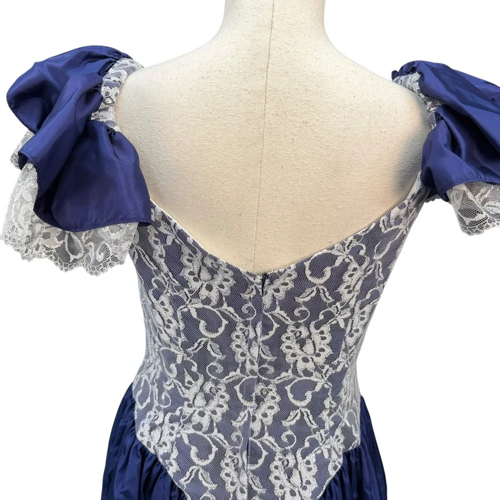 LORALIE ORIGINAL Vintage Lace & Taffeta Party Dress – Size 12 - Picture 5 of 7